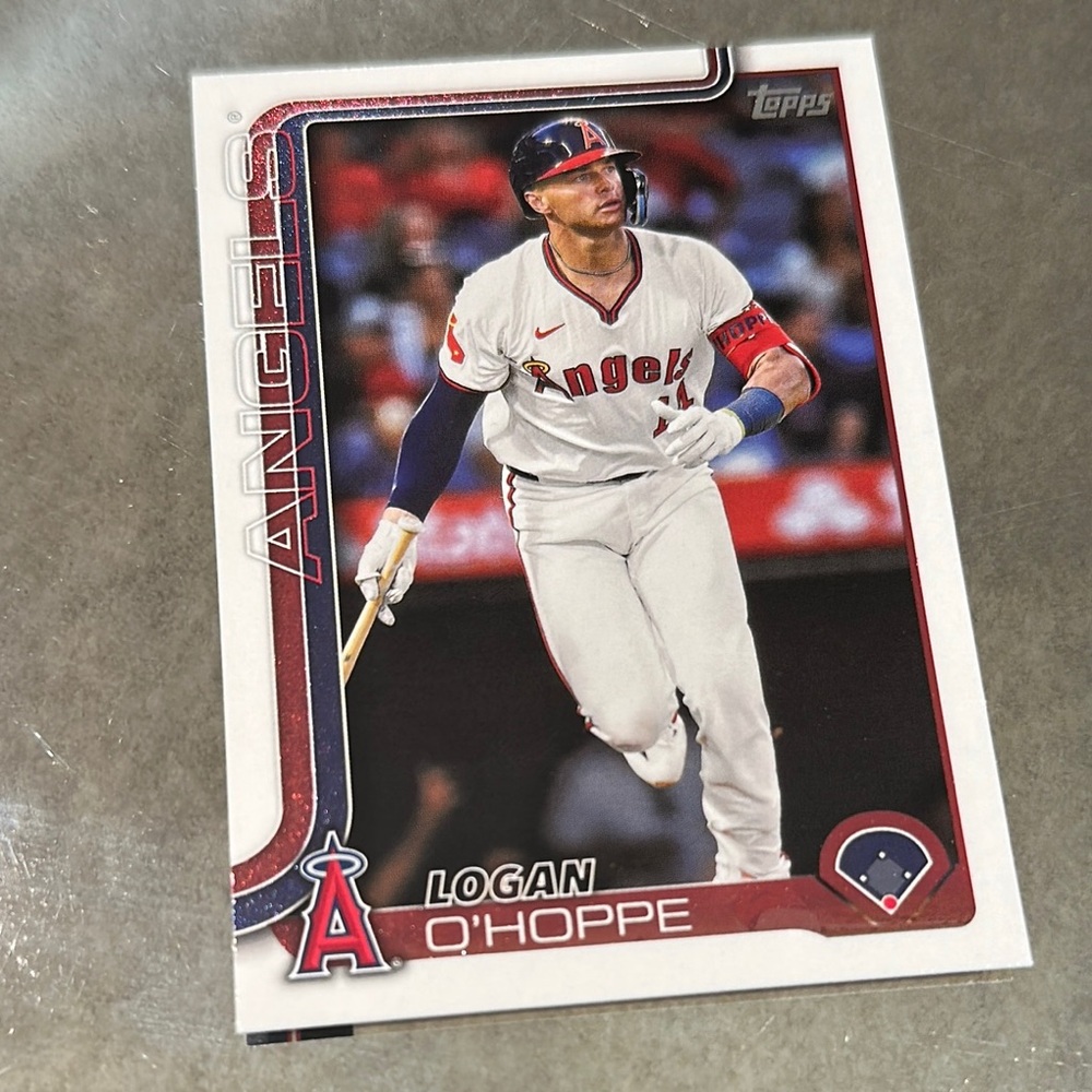 Topps Angels Player Card with Red and Blue Accents